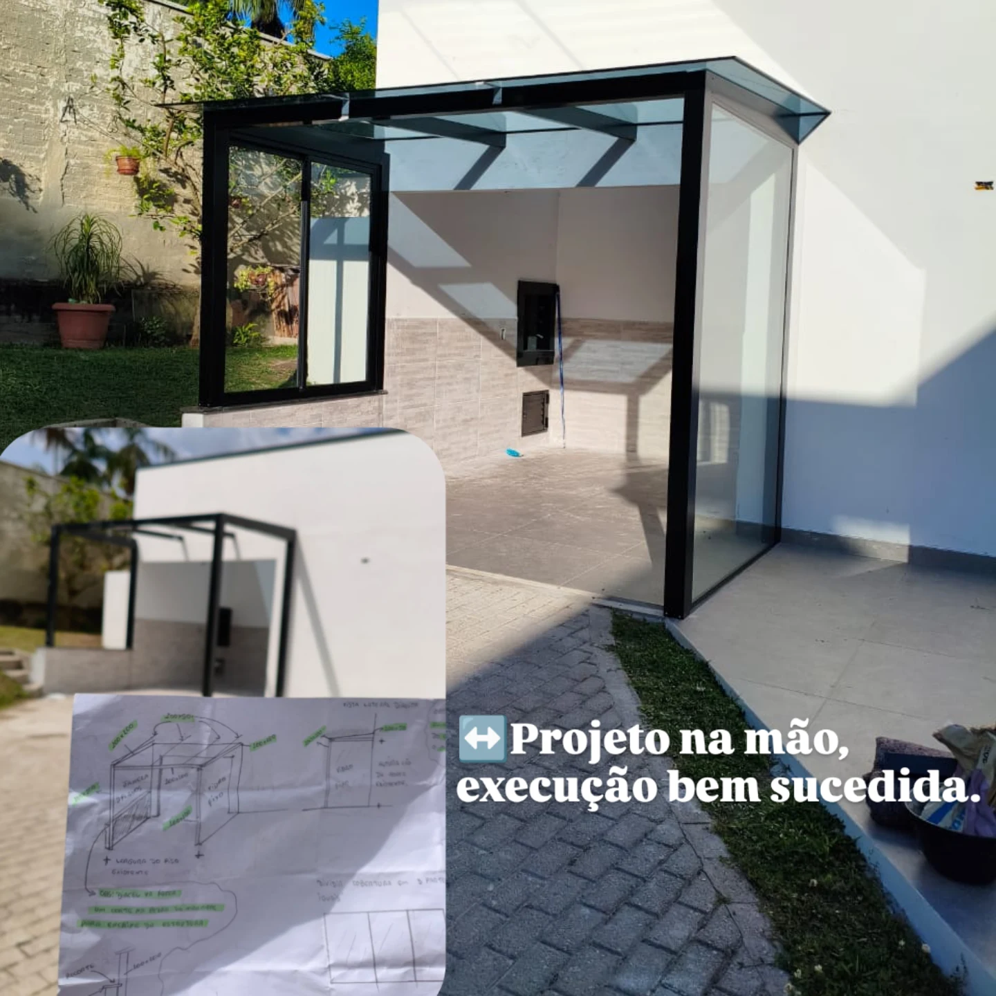 Cobertura executada a partir de projeto técnico desenhado à mão